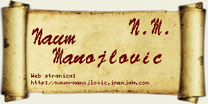 Naum Manojlović vizit kartica